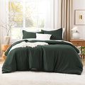 Litanika Forest Green Twin/Twin XL Comforter Set, 2 Pieces Lightweight Solid Bedding Set, All Season Fluffy Bed Set (66x90In Comforter & 1 Pillowcase)