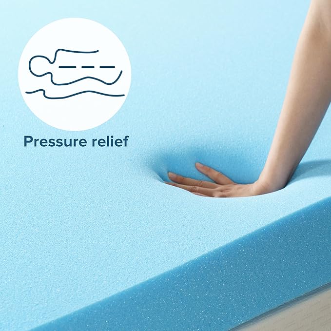 ZINUS 3 Inch Green Tea Cooling Gel Memory Foam Mattress Topper, Smaller, More Convenient WonderBox Packaging, Cooling Gel Foam, CertiPUR-US Certified, Full