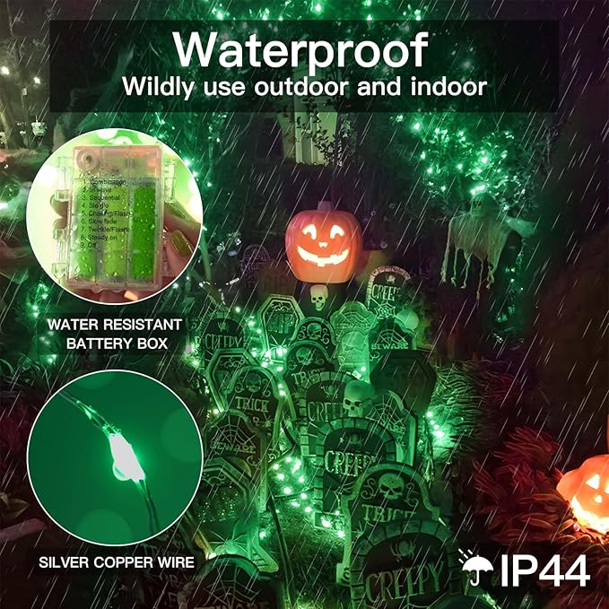 suddus Green Christmas Lights, 33ft 100 LED String Lights with Remote, Green Fairy Lights Battery Operated for Christmas, St Patricks Day, Bedroom, Wreath, Patio, Backyard, Garde, Party Decorations