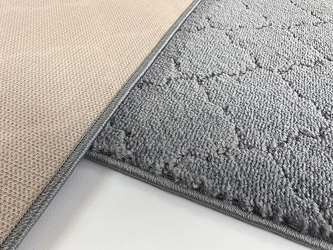 Custom Size Modern Runner Rug Carpet for Hallway Entryway Foyer Kitchen, Slip Resistant Latex Rubber Backed 31 inch Wide X Customized Length, Clouds Grey, 31 inch X 20 feet