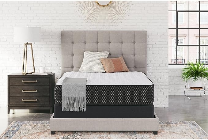 Signature Design by Ashley Limited Edition Firm 12 Inch Hybrid Mattress with Gel Memory Foam and Edge Support for Cool Sleep and Pressure Relief, Full, Fiberglass Free, Mattress In A Box
