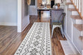 Custom Size Southwestern Style Runner Rug Mat for Wide Hallway Entryway Kitchen Laundry Room with Slip Resistant Latex Rubber Backing, Aztec Light Grey, 31 inch X 6 feet