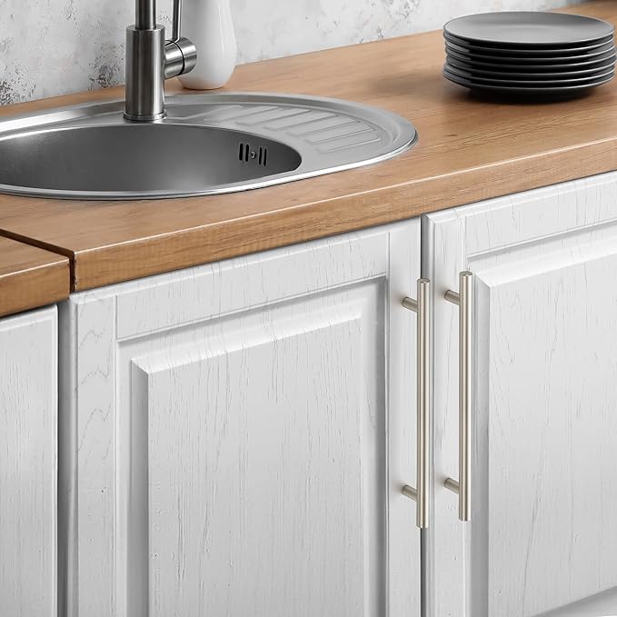 JOY DECOR 45 Pack Cabinet Handles, Brushed Nickel Cabinet Pulls, 7-1/2 in Hole Center Kitchen Cabinet Handles, Stainless Steel T Bar Handles for Dresser Drawers