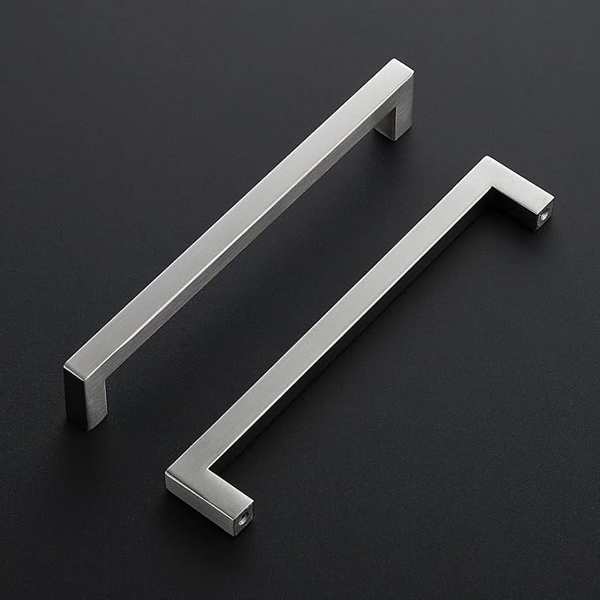 Ravinte 25 Pack Brushed Nickel Kitchen Cabinet Handles 7-1/2 Inch Cabinet Pulls Square Kitchen Hardware for Cabinet Drawer Pulls Drawer Handles Come with Screwdriver