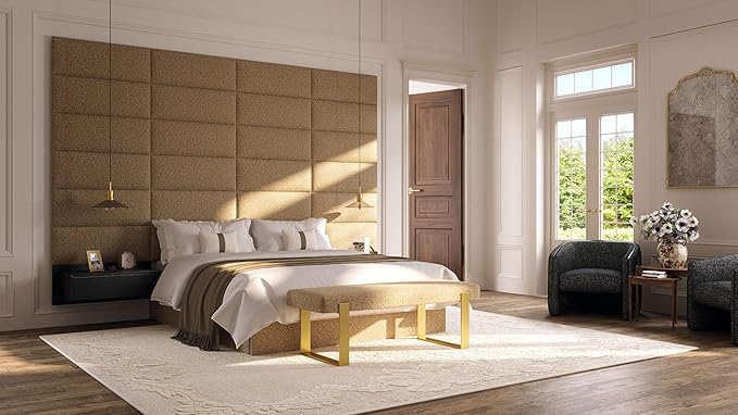 Vänt Upholstered Wall Panels - King/Cal King Size Wall Mounted Headboards - Weave Prestige - Twin/King - Set of 4 Panels (Each Individual Panel 39"x11.5")