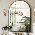 HARRITPURE Arched Wall Mirror – 30"x40" Arch Bathroom Mirror Metal Frame Vanity Mirror for Bedroom, Entryway Dresser Decor, Black