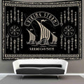 OSUNBD Viking Warship Tapestry Wall Hanging - Large 108x90 inches Storm & Celtic Runes on Soft Flannel Aesthetic Mythology Tapestries Norse Mythology Art for Bedroom, Living Room Decor