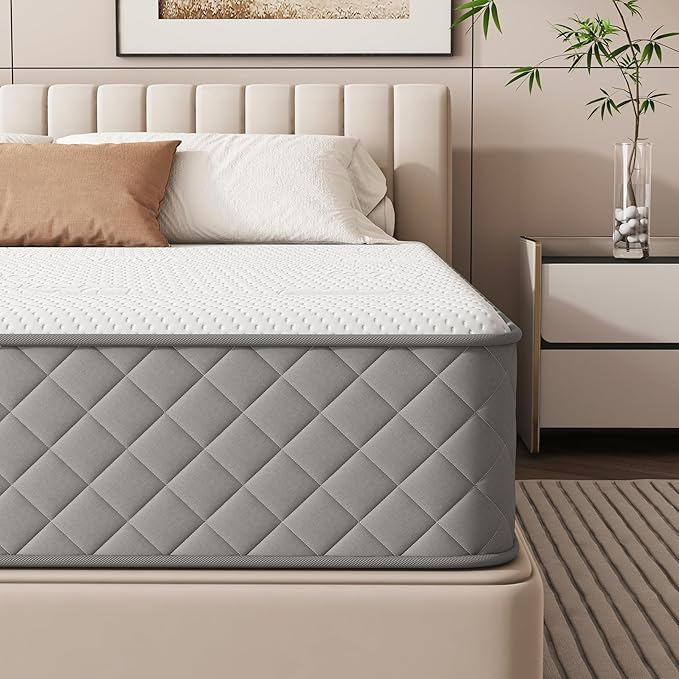 PurrJoys Full Mattress, 10 Inch Hybrid Double Mattress with Cooling Gel Memory Foam and Pocket Springs, CertiPUR-US Certified, Medium Firm