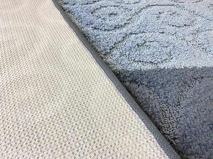 Custom Size Modern Runner Rug Carpet for Hallway Entryway Foyer Kitchen, Slip Resistant Latex Rubber Backed 31 inch Wide X Customized Length, Scroll Grey, 31 inch X 8 feet