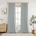 KangBang 95 Inch Pinch Pleated Blackout Curtains for Sliding Glass Door, 60” Wide Pinch Pleat Linen Curtains for Living Room French Door, Privacy Assured Modern Home Decor(60Wx95L, Fog Grey,2 PCs)