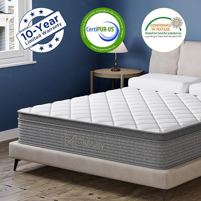 Full Mattress,12 Inch Hybrid Memory Foam Mattresses and Single Pocket Springs Reduce Pressure and Relieve Back Pain & Cooling Full Bed,Full Size Mattress
