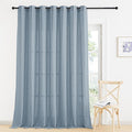 RYB HOME Light Filtering Linen Sheer Curtains for Bedroom Nursery, Semi Transparent Burlap Wrinkle Resistant for Home Office Privacy Country Rustic Design, Dusty Blue, W 60 x L 84, 1 Pc