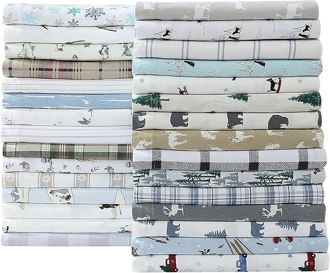 Eddie Bauer - Twin Sheets, Cotton Flannel Bedding Set, Brushed For Extra Softness, Cozy Home Decor (Tree Farms, Twin)