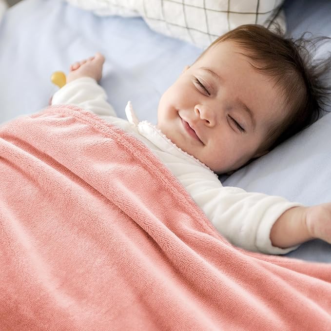 BEDELITE Baby Blankets for Boys and Girls 30" x 40", Soft Cozy Fuzzy Fleece Blanket for Kids Infant Newborn, Warm and Breathable Toddler Blanket for Crib Stroller Bed Travel, Pink