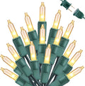 Toodour Clear Christmas Lights, 12.5ft 50 Count Incandescent Indoor Outdoor String Lights, UL Certified Connectable Green Wire Mini Bulb Light for Home, Party, New Year, Xmas Tree Decor - Warm White