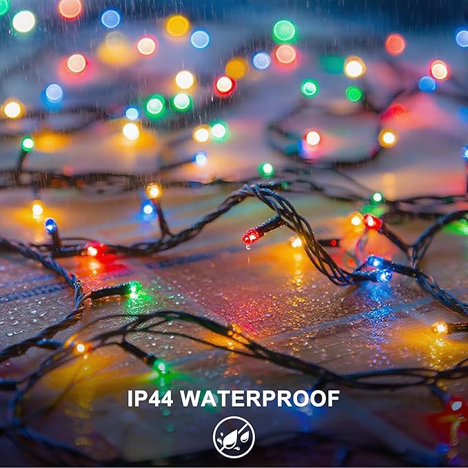 Christmas Light 500 LEDs 172ft Green Cable Wire Fairy String Twinkle Lights Plug in 12 Modes for Xmas Tree, Party, Indoor,Outdoor, Garden, Wedding, Home Decoration (Multi Color)