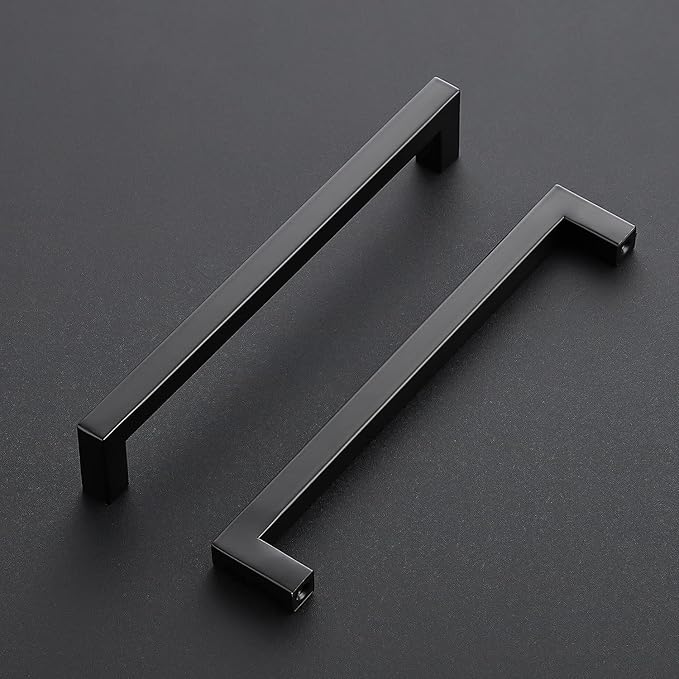 Ravinte 20 Pack Black Cabinet Pulls 7-1/2 Inch Square Kitchen Cabinet Handles Matte Black Kitchen Hardware for Drawer Pulls Drawer Handles Come with Screwdriver
