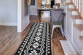 Custom Length Cut to Size Tribal Ethnic Southwestern Inspired Hallway Runner Rug, Non Slip Rubber Backed, 31 inch Wide X Customized Length, Aztec Black, 31 inch X 6 feet