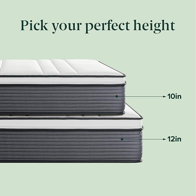 ZINUS 12 Inch True Support Hybrid Mattress [New Version], King, Fiberglass Free, Medium Feel, Motion Isolation, Certified Safe Foams & Fabric, Mattress in A Box