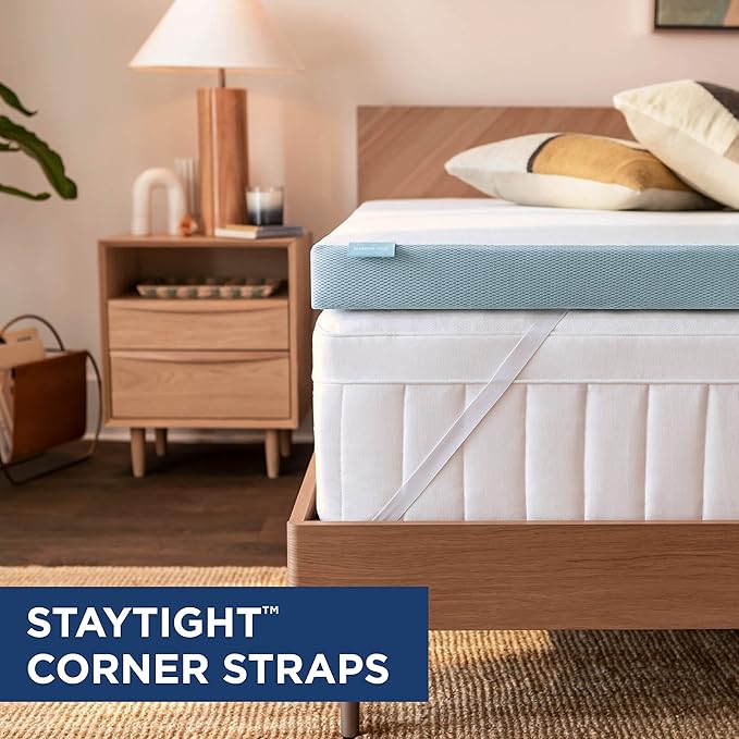 Tempur-Pedic TEMPUR-Adapt + Cooling 3-Inch Full Mattress Topper Medium Luxury Premium Foam, Washable Cover, Medium Cooling Topper,white