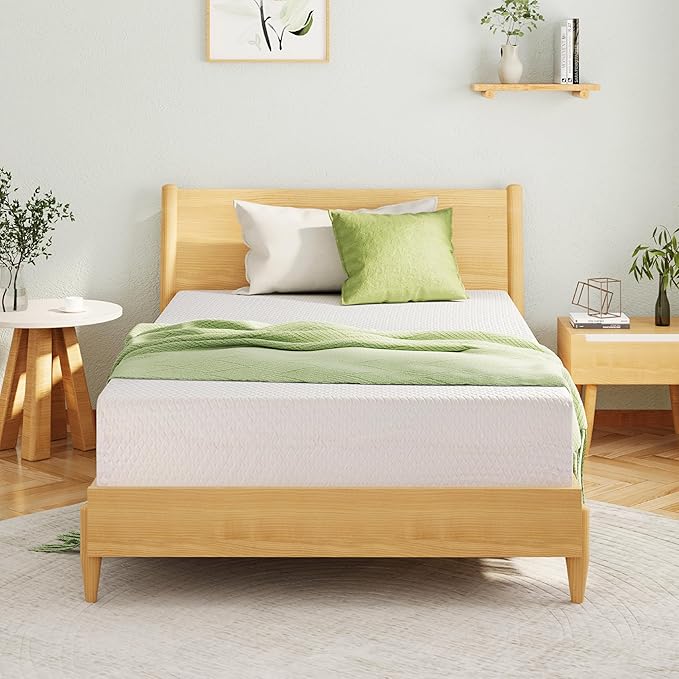 EGOHOME Twin XL Memory Foam Mattress, 5 Inch Bed Mattress in a Box with Cooling Green Tea Gel, Relieve Pressure with Medium Support, CertiPUR-US Certified, 80''L x 38''W, White