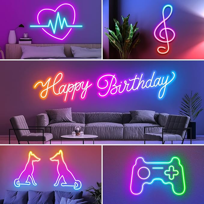 AILBTON 150Ft Neon Rope Lights,Flexible Led Rope Lights Control with App/Remote,Multiple Modes Rope Lights,IP65 Outdoor RGB Led Neon Light Waterproof,Music Sync Gaming