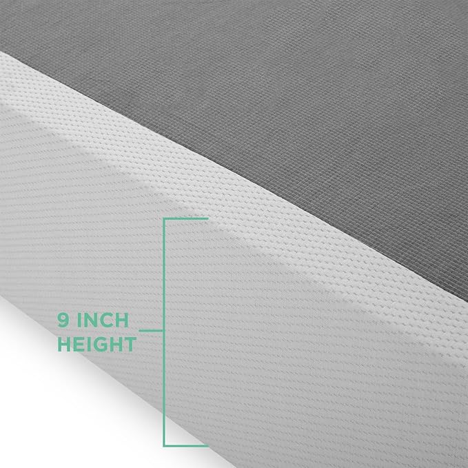 ZINUS 9 Inch No Assembly Metal Box Spring, Cool Mattress Foundation, Sturdy Metal Structure, Split King, White