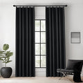 KangBang Black Pinch Pleated Curtains Blackout 84 Inch Length 2 Panels Set, Thermal Insulated Pleated Drapes with Hooks for Bedroom Living Room, Elegant Modern Window Panels, Black, 40Wx84L