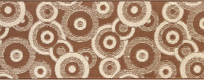 Custom Length Cut to Size Modern Farmhouse Carpet Runner Rug for Hallways, Non Slip Rubber Backed, 31 inch Wide X Customized Length, Geo Brown, 31 inch X 22 feet