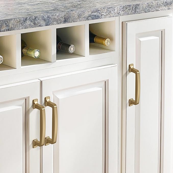 khtumeware 6 Pack 3 Inch Kitchen Cabinet Handles Champagne Bronze Cabinet Pulls Warm Brass Drawer Pulls Kitchen Cabinet Hardware Kitchen Handles for Cabinets Cupboard Handles Drawer Handles