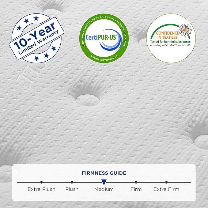 King Mattress,12 Inch Hybrid Pillow Top King Size Mattress,Individually Wrapped Pocket Coils Innerspring for a Cool Sleep & Pressure Relief,Medium Firm Feel with Motion Isolation.