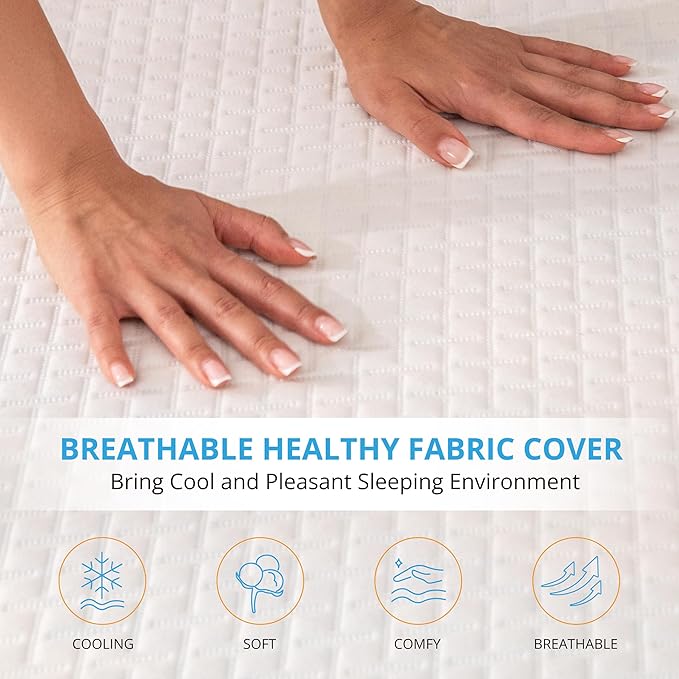 EGO Gel Memory Foam Mattress Topper, 4 Inch Cal King with Removable Breathable Soft Cover, Cooling Bed Topper for Comfort Body Support & Pressure Relief, CertiPUR-US Certified