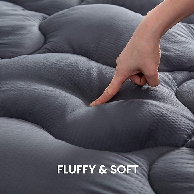 SLEEP ZONE Queen Mattress Topper Cooling Mattress Pad Cover Fluffy Down Alternative Bed Topper 8-21 Inch Deep Pocket, Queen