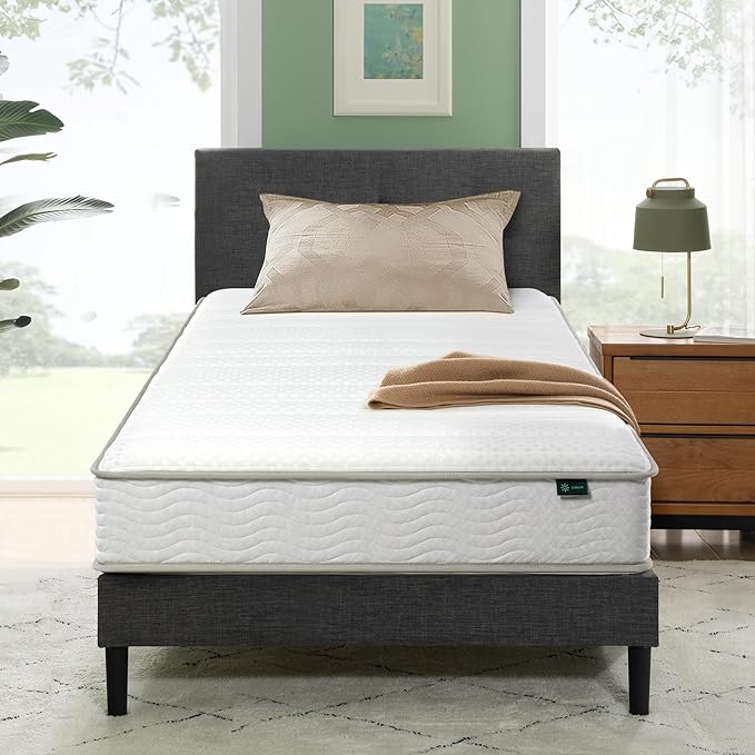ZINUS 6 Inch Foam and Spring Hybrid Mattress [New Version], Twin, Medium Firmness, Durable Support, Certified Safe Foams & Fabric, Mattress in A Box