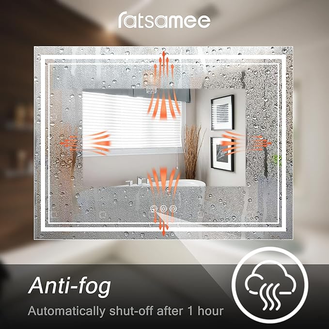 72x36 Inch Led Mirror for Bathroom with Front Light and Backlit, Dimmable Anti Fog Wall Bathroom Mirror with Led Lights, Water Proof, Decor Vanity Mirror