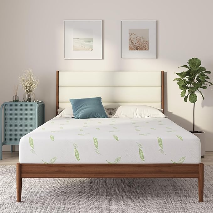 NapQueen Twin XL Size, 12 Inch Anula Green Tea Infused Memory Foam Mattress, Bed in a Box, CertiPUR-US Certified Mattress