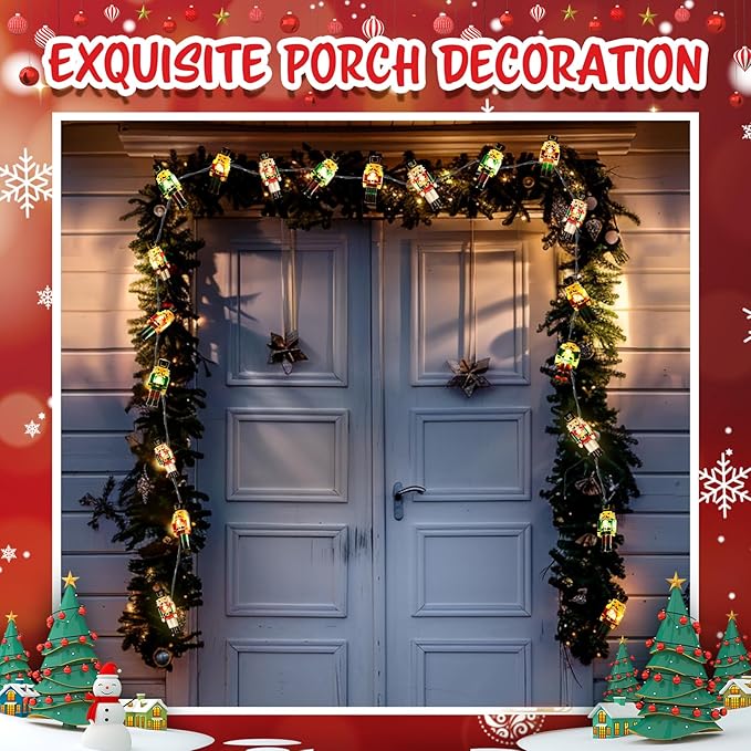 Coquimbo Christmas Decorations Indoor 10FT 30 LED Nutcracker String Lights Cute Fairy Lights Indoor Outdoor for New Year Party, Fireplace, Window, Front Door
