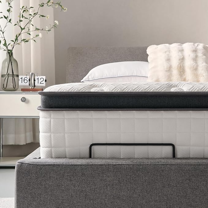 King Mattress 14 Inch, Hybrid King Size Mattress in a Box, Medium Feel, 3 Layer Premium Foam with Pocket Springs for Motion Isolation and Pressure Relieving, 80"x76"x14", 100-Night Trial