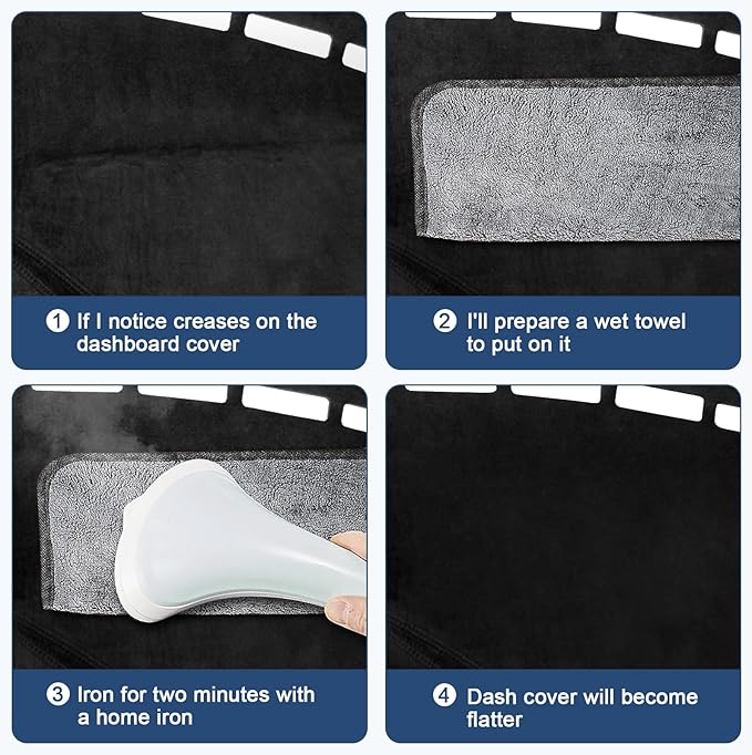 Dashboard Cover Mat Custom Fit for 2021-2024 2025 Ford Mustang Mach-E Dash Cover Nonslip Dash Mat Protector Sunshade No Glare Black