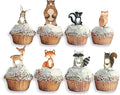 Forest Critters Painted Wooden Animal Cutout Shapes (5 Cupcake Sets (bundle of 40))