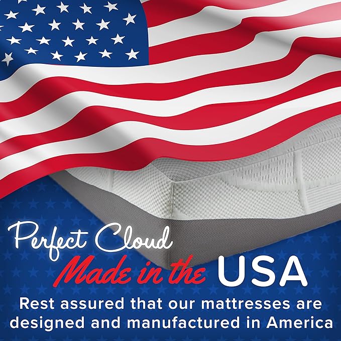 Perfect Cloud Made in The USA UltraPlush Charcoal-Infused 10 inch Memory Foam Mattress - Bed-in-a-Box (Full)
