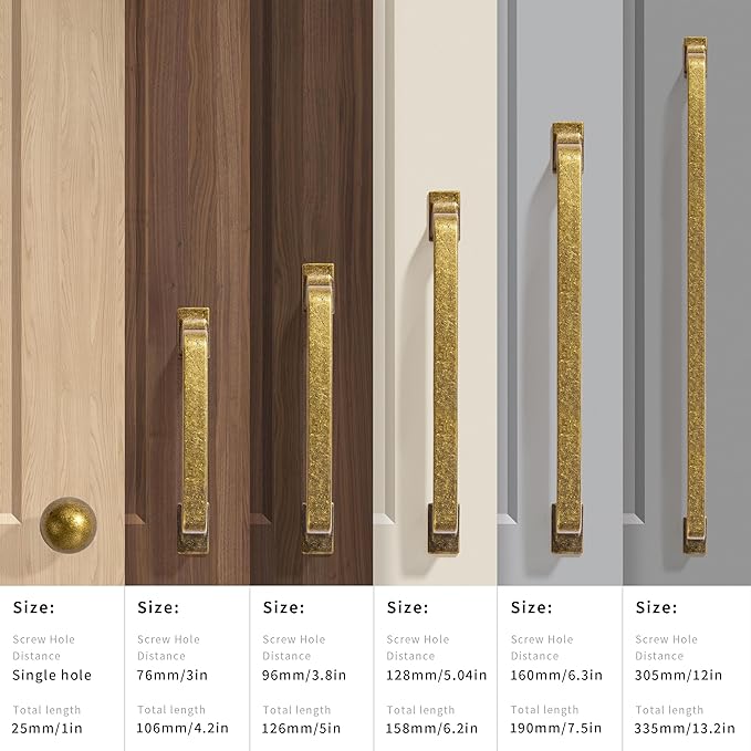 khtumeware 6 Pack 6-1/4 Inch Antique Brass Cabinet Pulls Vintage Drawer Pulls Kitchen Cabinet Hardware Kitchen Handles for Cabinets Cupboard Handles Drawer Handles