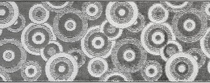 Custom Length Cut to Size Retro Modern Geometric Carpet Runner Rug for Hallways, Non Slip Rubber Backed, 31 inch Wide X Customized Length, Geo Grey, 31 inch X 17 feet