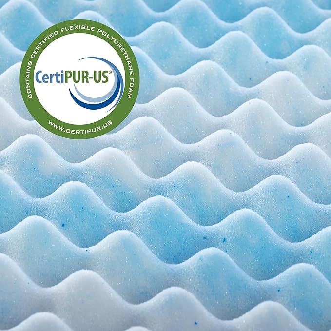 ZINUS 3 Inch Swirl Gel Cooling Memory Foam Mattress Topper, Smaller, More Convenient WonderBox Packaging, Cooling, Airflow Design, CertiPUR-US Certified, Twin