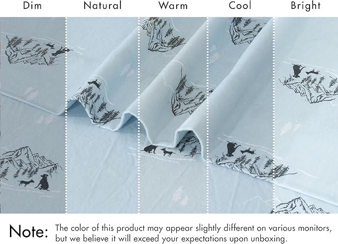 RUVANTI Flannel Sheets California King Size - 100% Cotton Brushed Cal King Bed Sheets Set - Deep Pockets 14 Inches - All Seasons Breathable & Extra Soft - Warm & Cozy, 4 Piece, Soul Dog