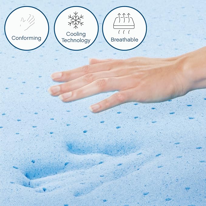 Cool Gel Twin XL Mattress 8 Inch Memory Foam Medium Firm, Gel Memory Foam Mattress Twin XL Cooling, Made in the USA, 8" Depth with Pressure Relief, CertiPUR-US Certified Fiberglass Free, Bed
