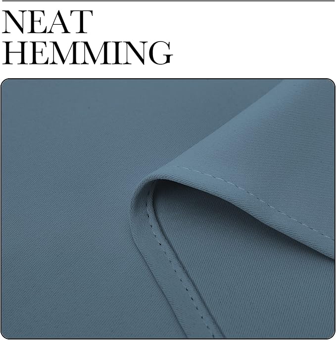 NICETOWN Smoky Blue Blackout Curtains 84 inches Length for Living Room, 2 Panels, 42" Wide, Thermal Insulated Long Drapes for Large Window