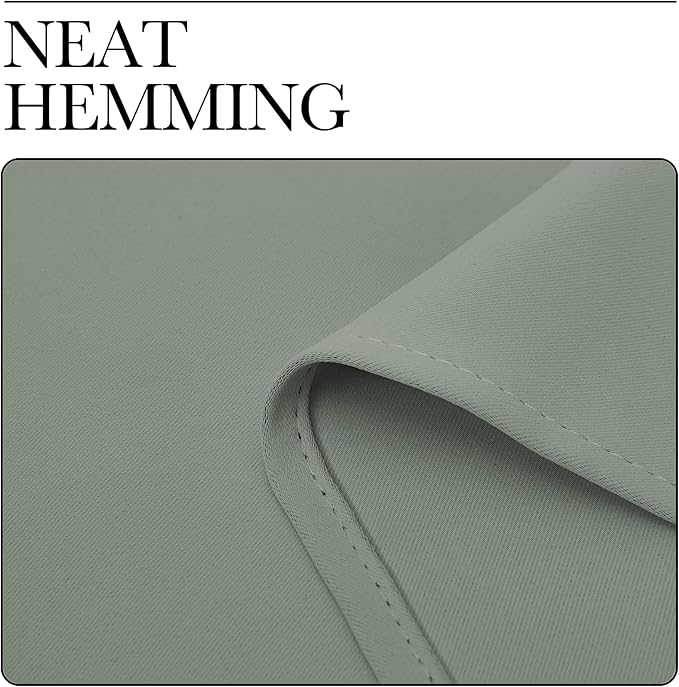 NICETOWN Bedroom Curtain Panels Blackout Draperies, Thermal Insulated Solid Grommet Blackout Curtains/Drapes (1 Pair, 34 by 63 inches, Greyish Green)
