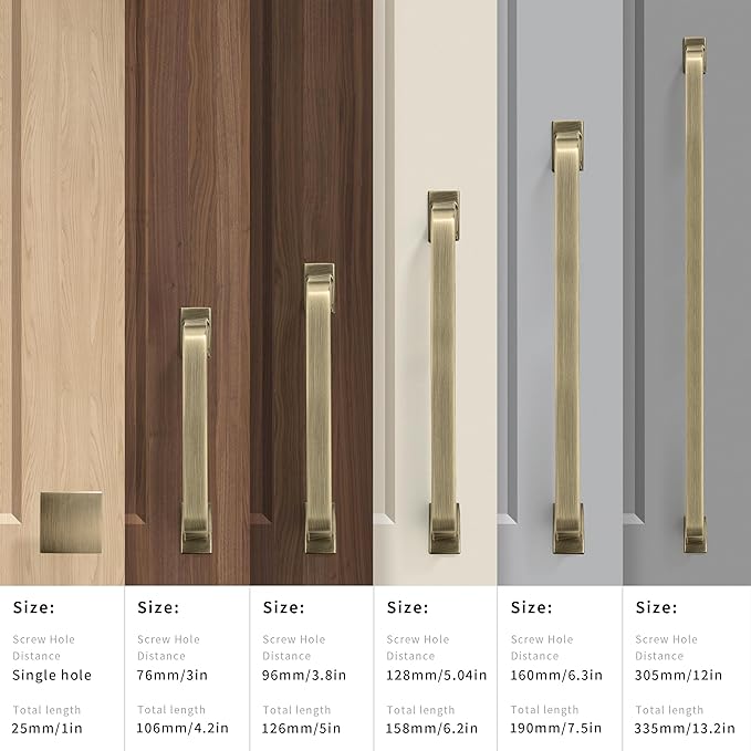 khtumeware 2 Pack 12 Inch Cabinet Handles, Brushed Antique Brass Pulls and Drawer Handles