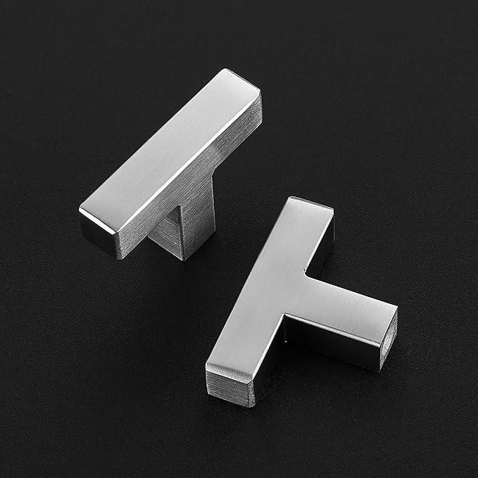 25 Pack Brushed Nickel Cabinet Knobs - Kitchen Cabinet Knobs Silver Cabinet Pulls for Kitchen Cabinet Drawer Stainless Steel Dresser Knobs for Cabinet Hardware 2in Length Single Hole Square